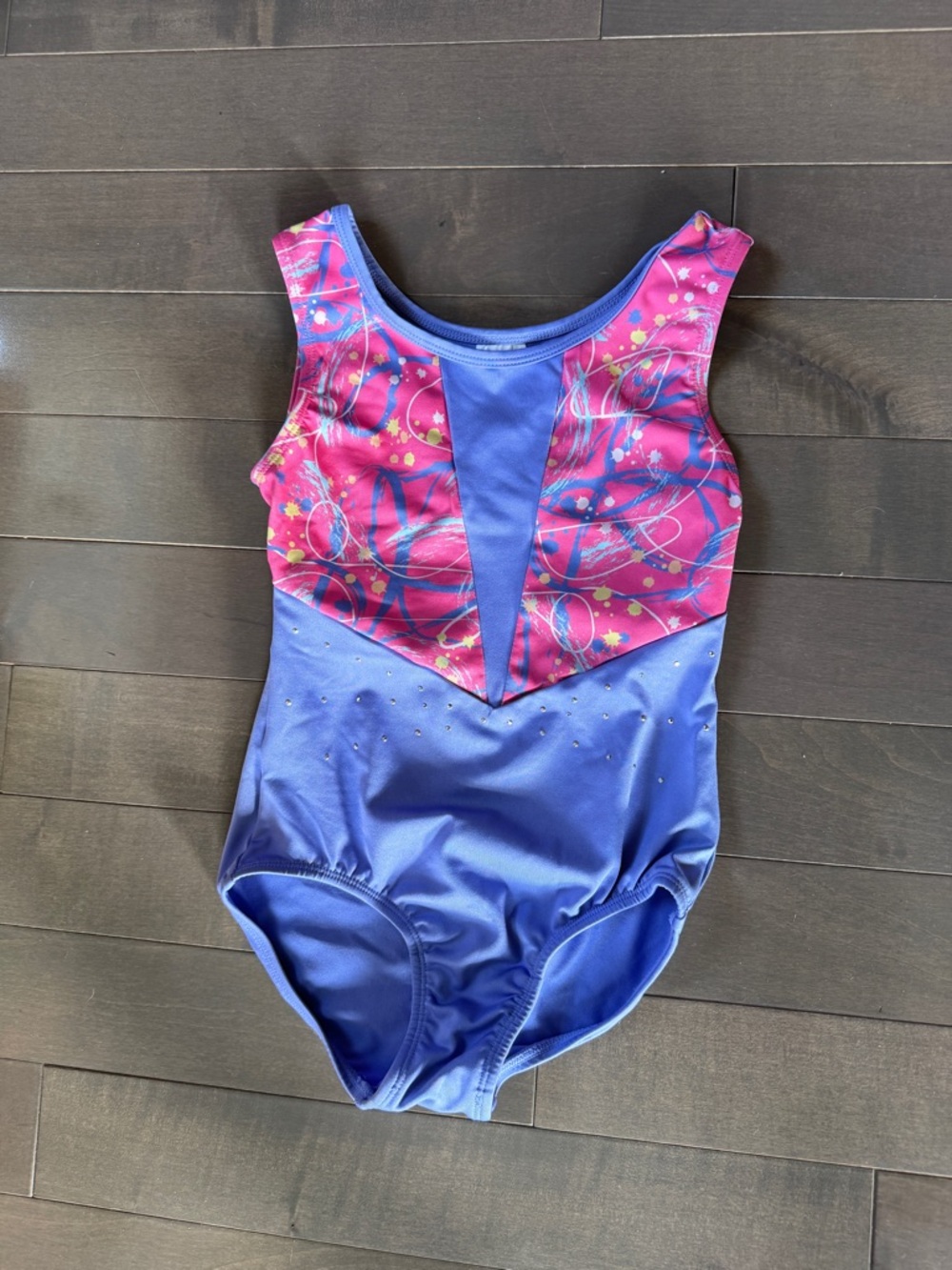 Cat & Jack Pink and Purple Active Leotard with Abstract Print